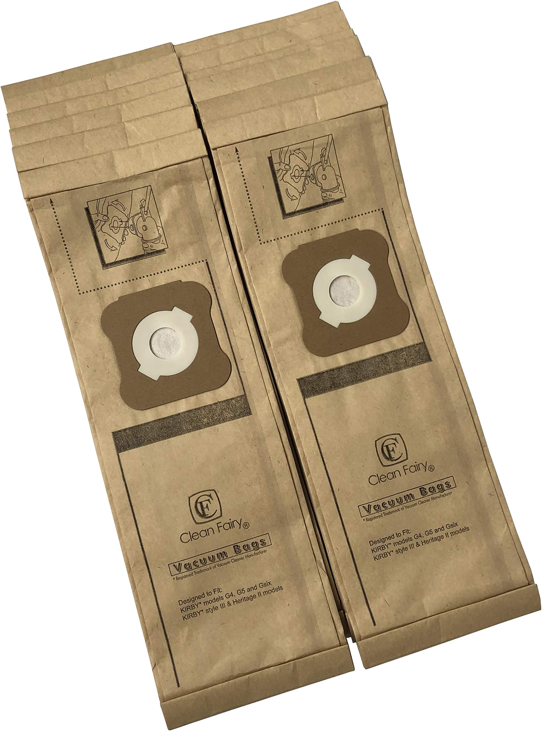 Pack 12 Vacuum Bags for Kirby G3,G4,G5,G6,G7,Gsix,Ultimate