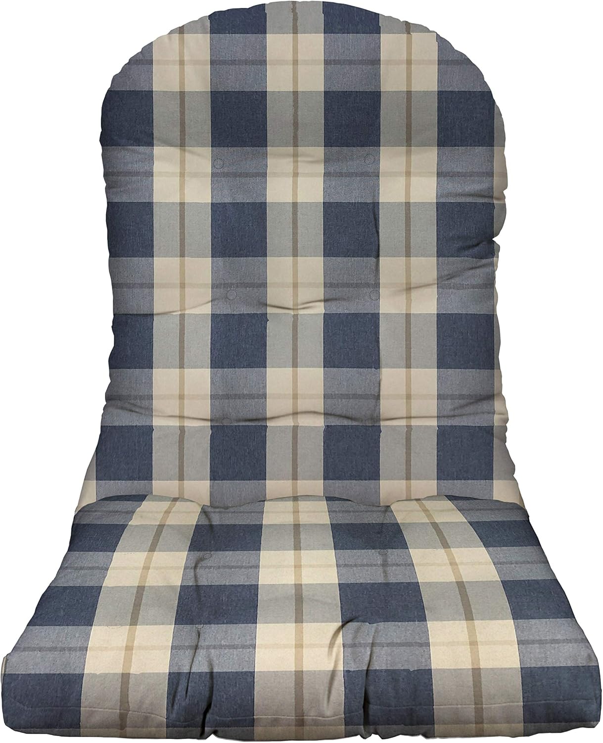 RSH DECOR: Tufted Adirondack Chair Cushion | 42.5” x 21” | All-Weather Spun Fabric | Water and Fade-Resistant | Outdoor Cushion for Patio Furniture | Branson Lapis Blue