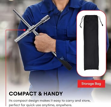 Boulder Tools 23 inch 4 Way Lug Wrench - Universal Telescopic Tire Removal Tool for Car and Truck - Portable Heavy Duty Tire Changing Tool for 19 mm and 21 mm Nuts - Durable Silver Aluminum Alloy