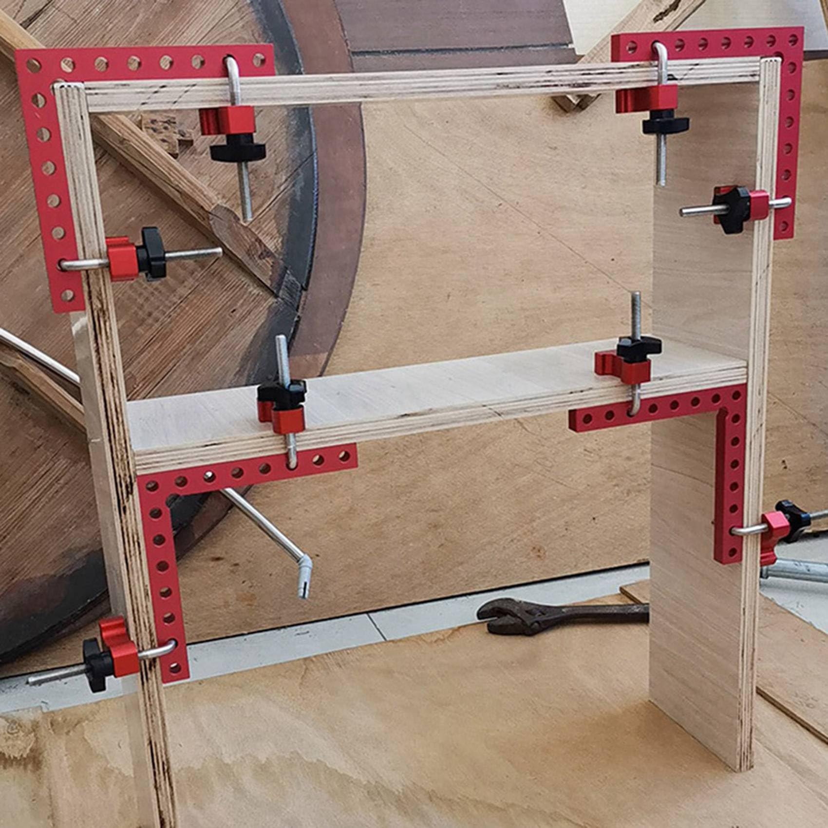 4X Escuadras de Posicionamiento de 90 Grados, Abrazaderas de Ángulo Recto para Carpintería, Abrazadera de Esquina, Herramienta de Sujeción de Carpintero para Gabinetes