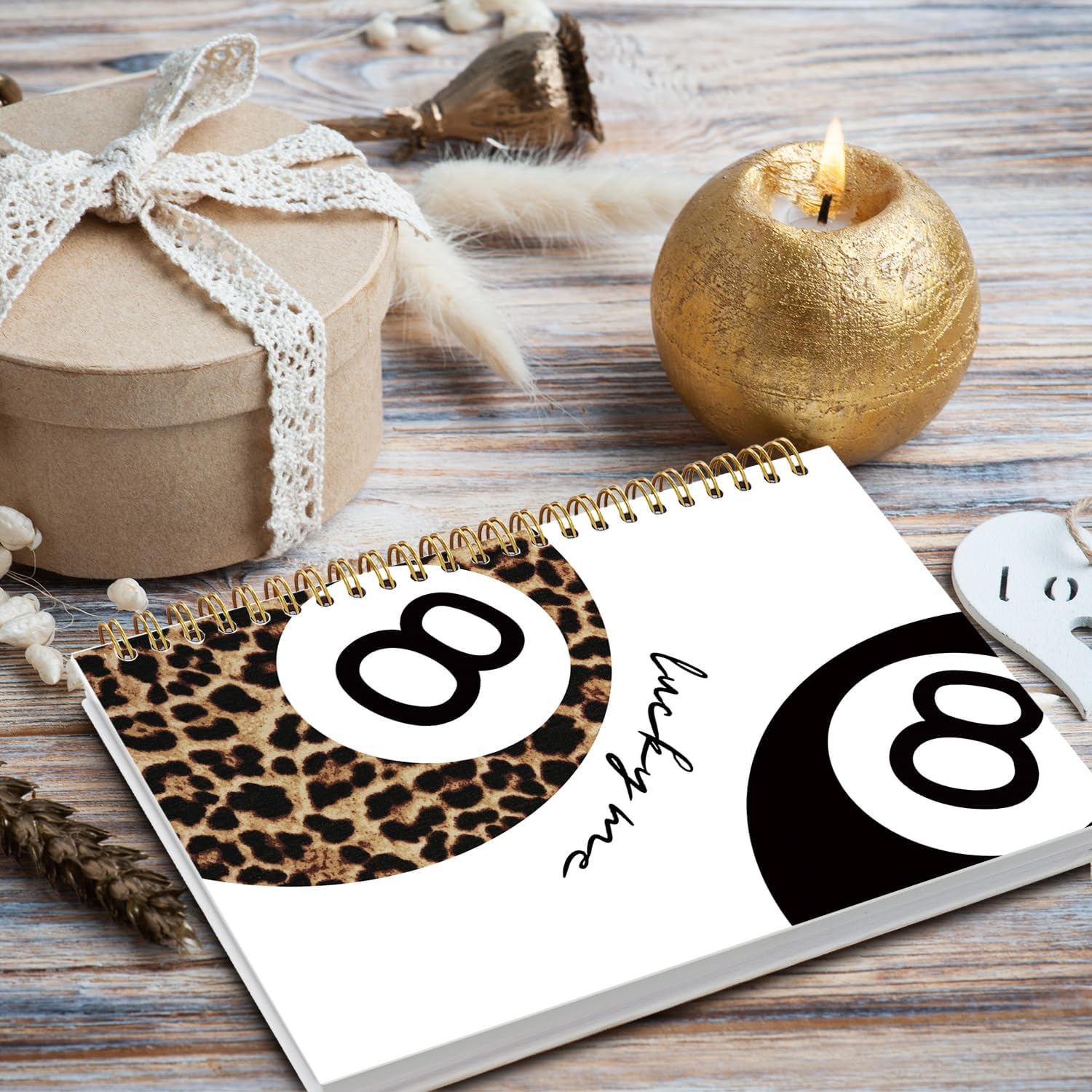 Cute Cheetah Print Y2K Lucky 8 Ball Spiral Notebook Journal, Vintage Cheetah Prints Spiral Notebooks, Notebooks for Office and School Supplies, Leopard Print Gifts for Women 5.5 x 8.3 Inches - Image 3