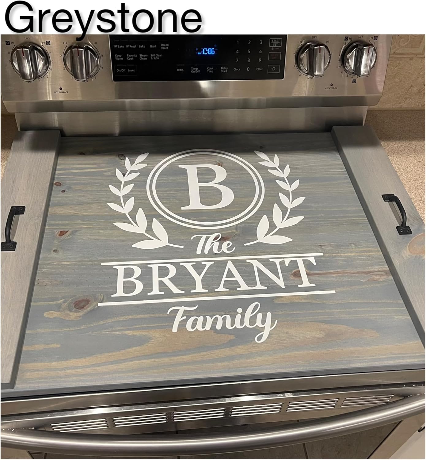Personalized wooden stove cover for gas and electric stoves