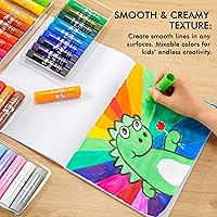 Vista 4 de Varillas de pintura al temple de 40 colores sólidos para niños, secado súper rápido, funciona muy bien en papel, madera, vidrio, lienzo de cerámica