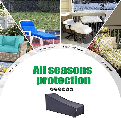 Miniatura 8 de F&J Outdoors Funda impermeable resistente a los rayos UV, para tumbona, para patio, 2 unidades, 79 pulgadas de largo x 30 pulgadas de ancho x 30