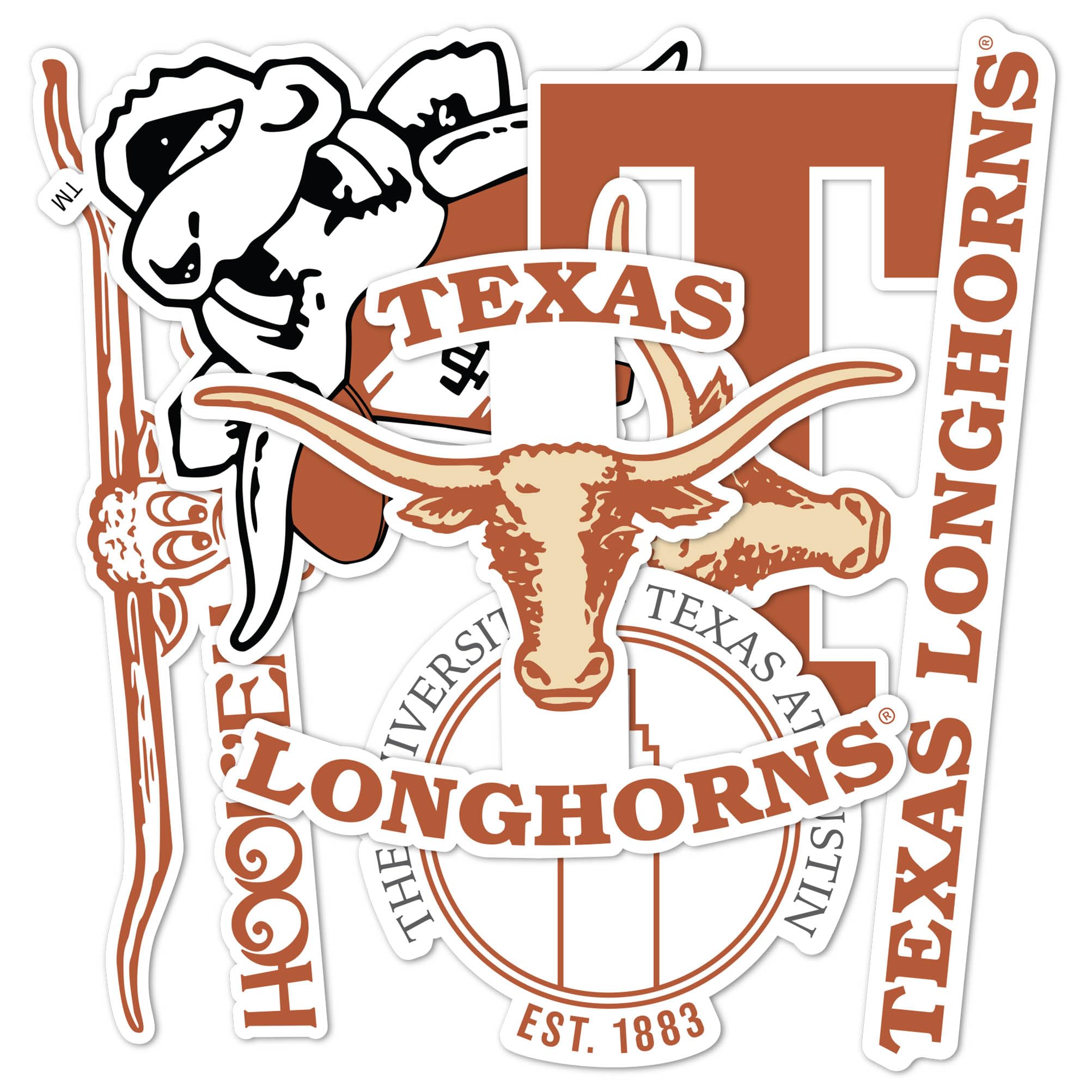 Autocollants en vinyle UT Austin Longhorns résistants à l'eau pour ne plus rayer vos objets