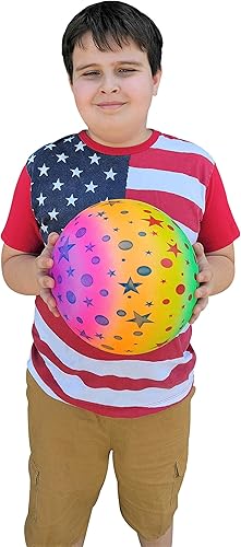 Miniatura 6 de Bolas inflables de playa de diseño colorido de neón arcoíris de 9 pulgadas, patio de recreo, juguete inflable para piscina