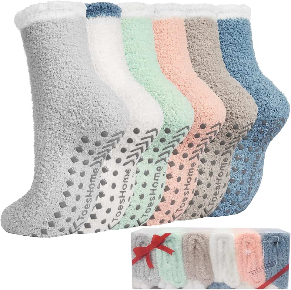 Toes Home Kuschelsocken Stoppersocken Damen 5/6 Paar, Wintersocken Flauschige Socken Antiruschsocken