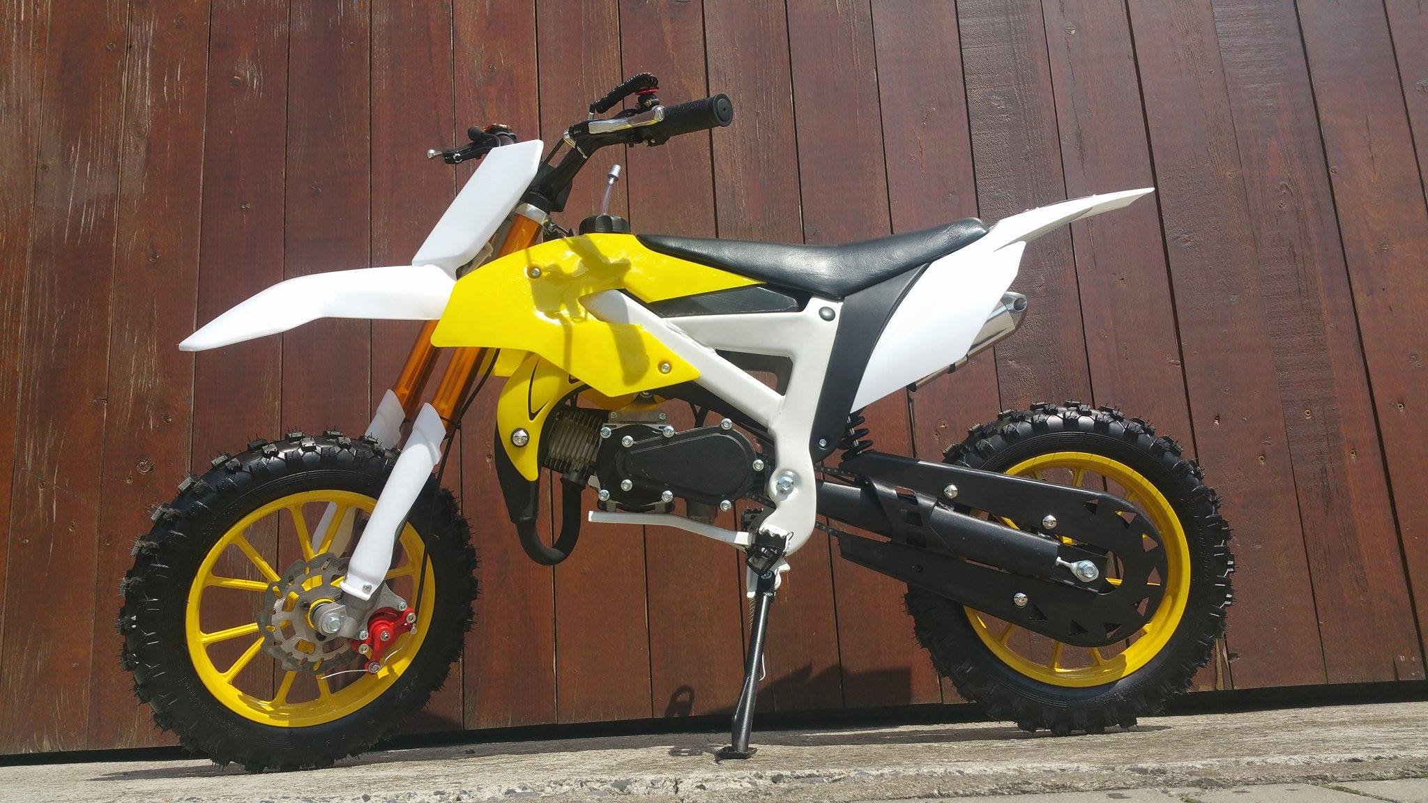 Pocketbike Crossbike Dirtbike 49cc 2 Takt RV-Racing Kinder Motorrad Gelb