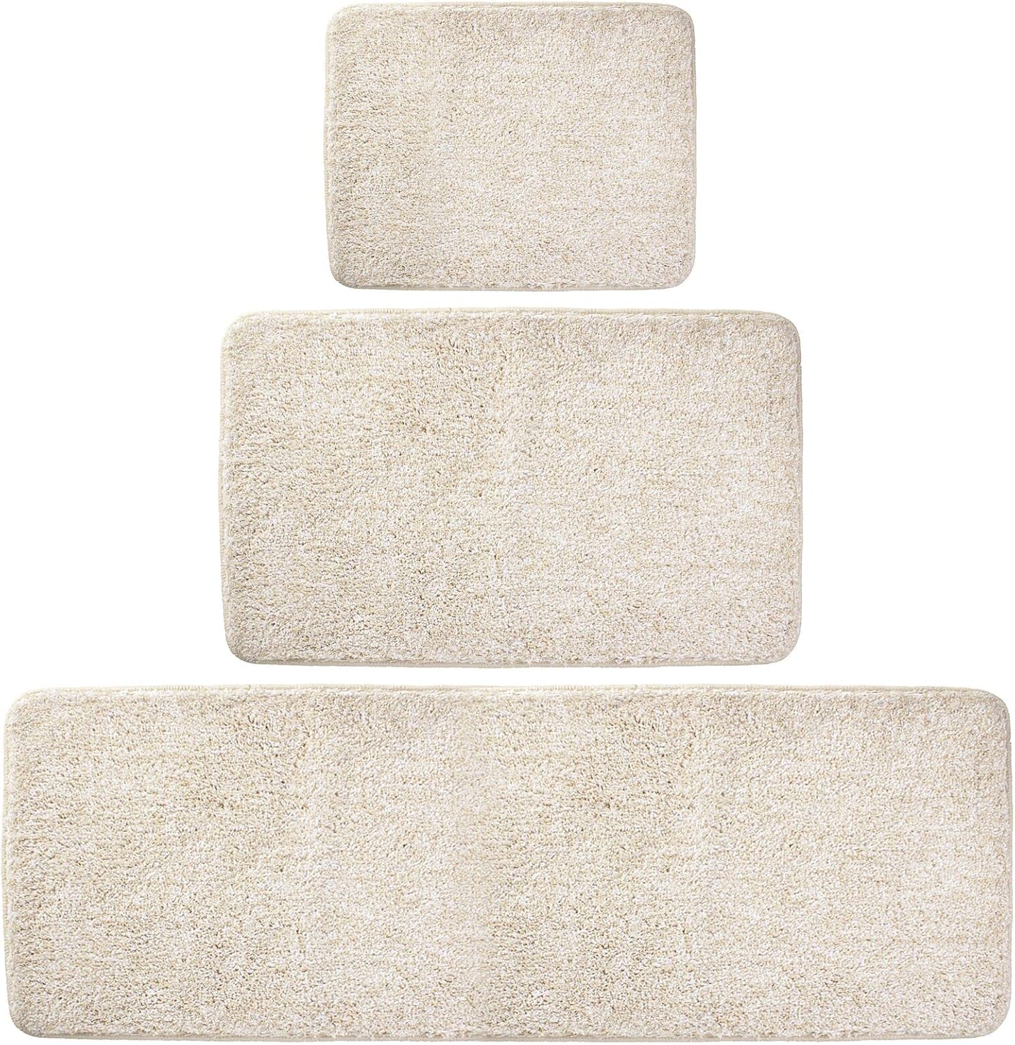 mDesign Non-Slip Microfiber Polyester Rectangular Spa Mat/Bath Rugs, Plush Heathered Water Absorbent Accent Rug for Bathroom Vanity, Bathtub/Shower, Machine Washable, Set of 3 – Linen/Tan mDesign Non-Slip Microfiber Polyester Rectangular Spa Mat/Bath Rugs, Plush Heathered Water Absorbent Accent Rug for Bathroom Vanity, Bathtub/Shower, Machine Washable, Set of 3 – Linen/Tan