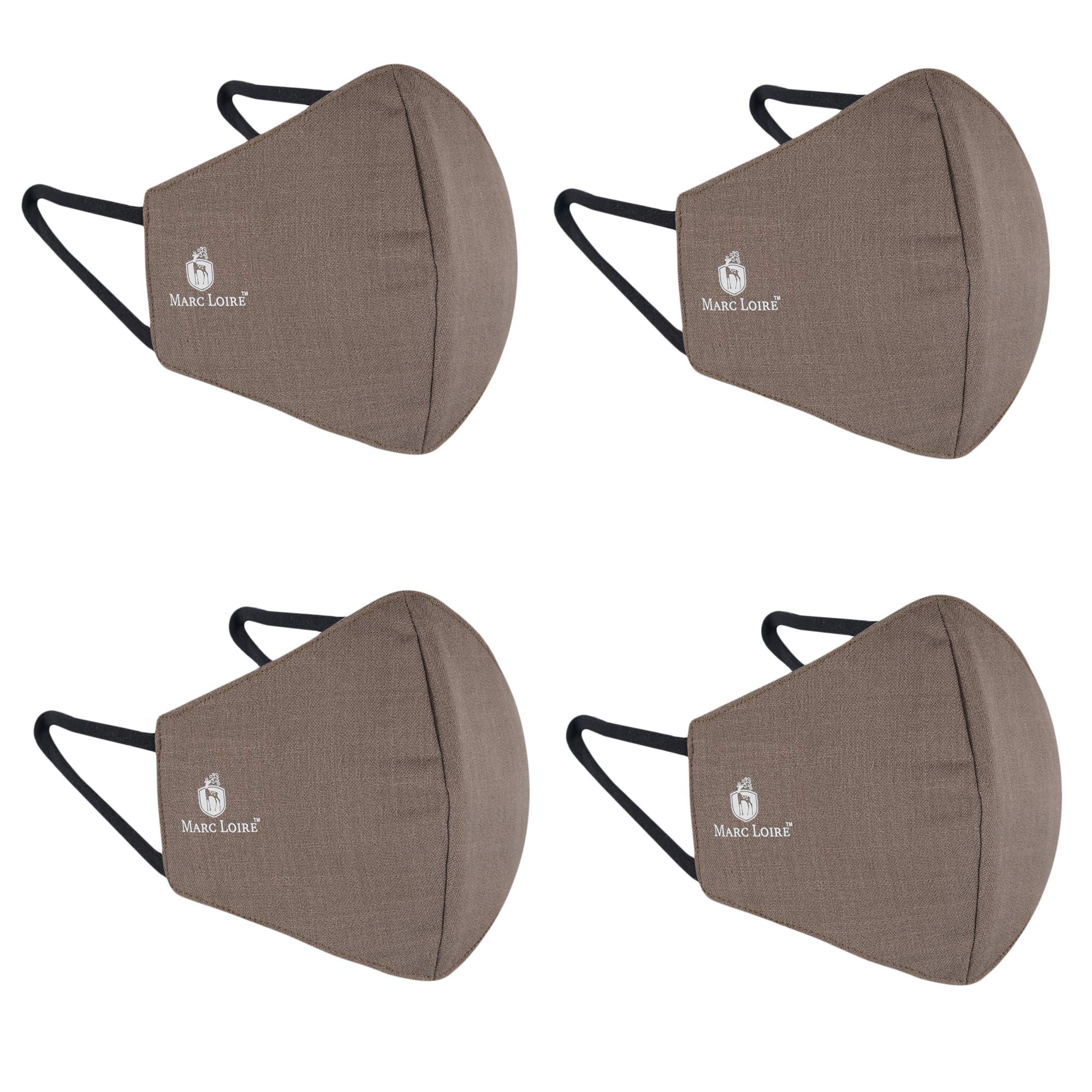 Marc Loire 100% Pure Cotton 6-Layered Super Soft Reusable Washable Protection Cloth Face Mask for Men/Women/Unisex Adults- Pack of 4-Brown (B08MQ35NGP) Amazon Price History, Amazon Price Tracker
