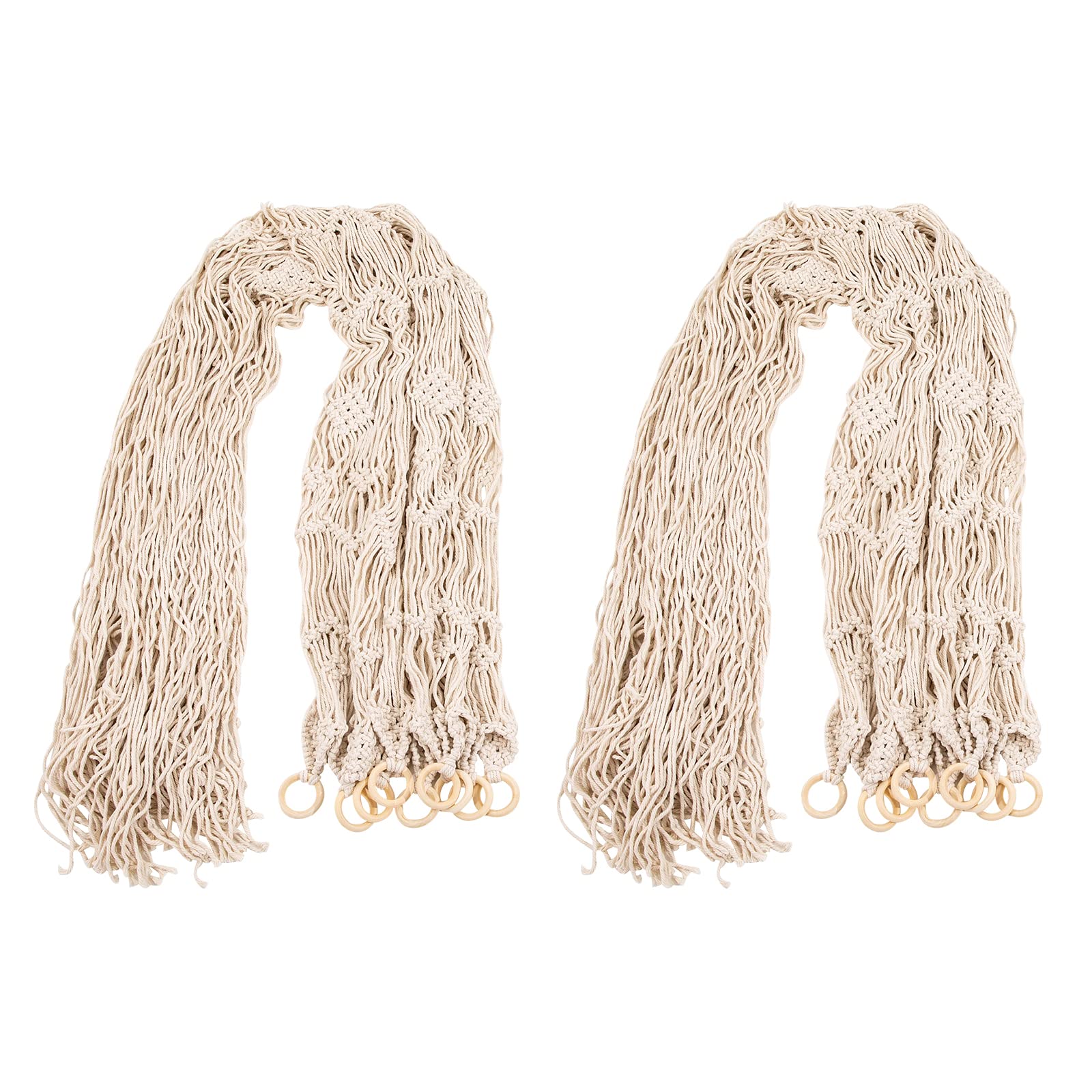 Lot de 2 rideaux en macramé - Style bohème - Fait à la main - Pour mariage, fenêtre et séparateur de pièce - Décoration murale pour la maison et le bureau - 100 x 200 cm