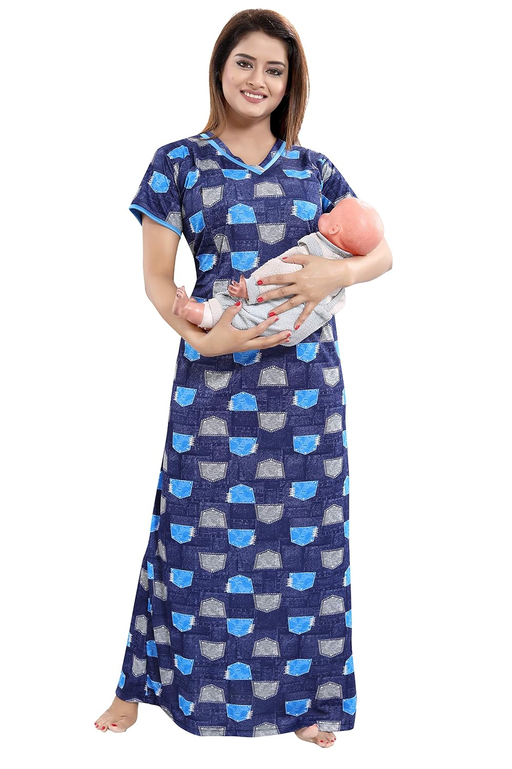YKI Women's Sarina Printed Maxi Nighty