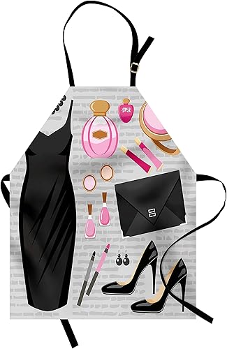 Ambesonne Delantales multicolores impresos digitales, Marrón rosa