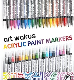 Acrylic Paint Pens Markers Set _20 Multicolor Permanent Rock paint markers for canvas, Wood, Ceramic, Glass, Plastic_Water...