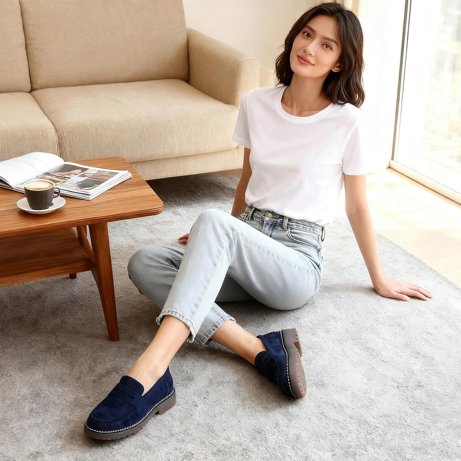 Women's Chunky Loafers, Platform Comfortable Slip-On Dressy Fashion Driving Moccasins Women - Image 6