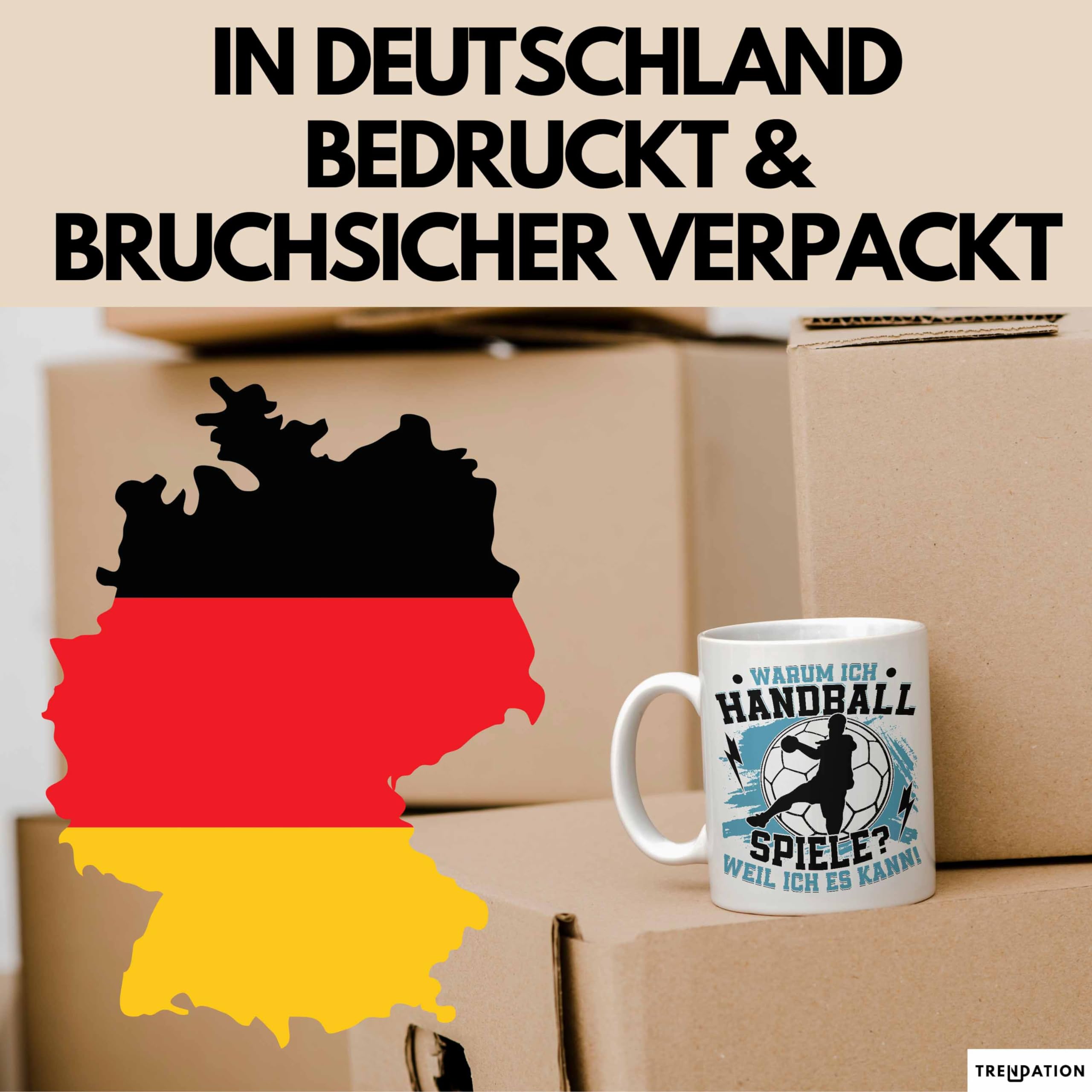 Handball-Geschenk-Tasse – 'Warum Ich Handball Spiele?' In Rosa, Spülmaschinenfest