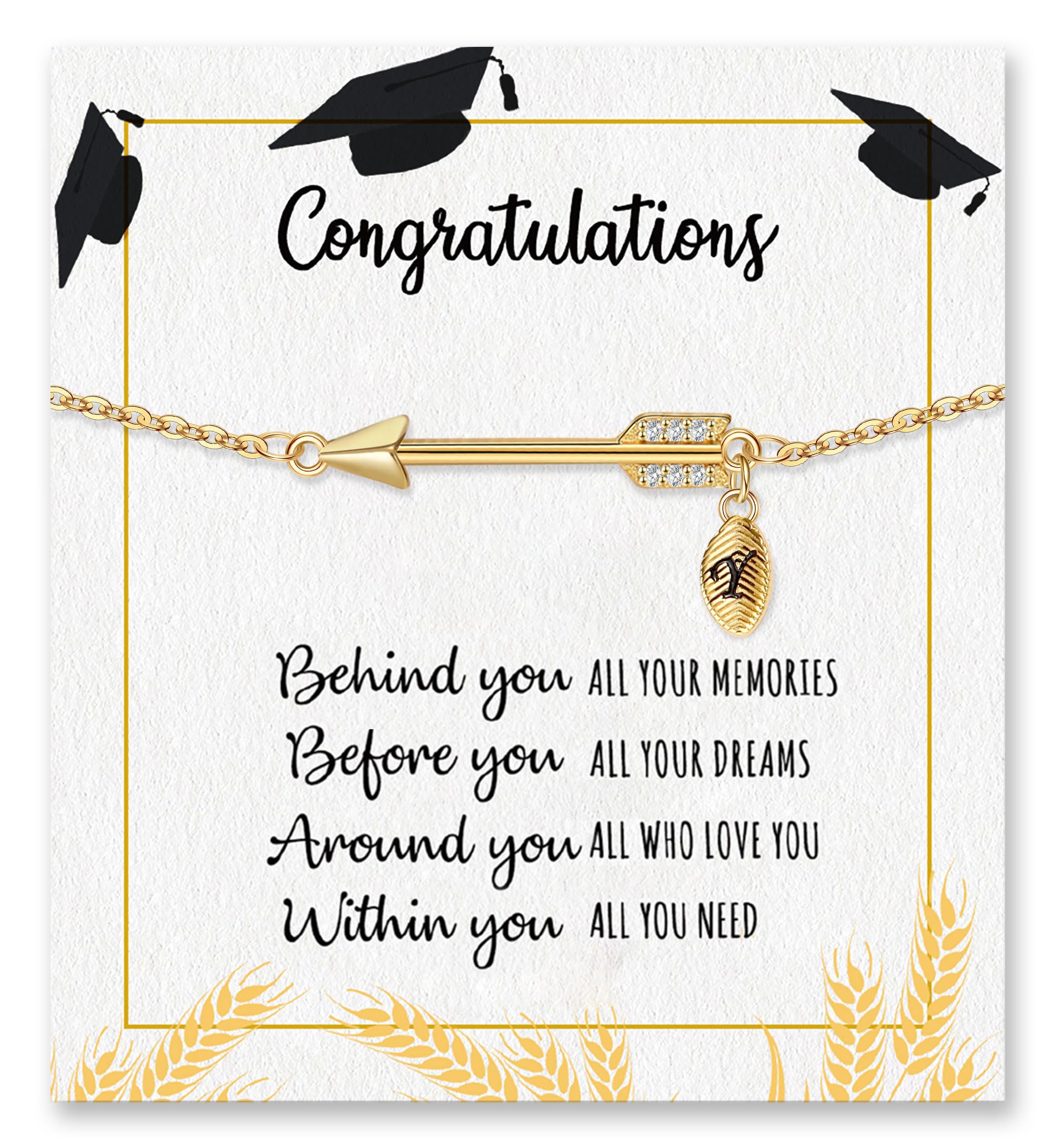 2026 Graduation Gifts, Graduation Gift for Her High School College Graduation Gifts for Teen Girls 5th 8th Grade Masters Degree Grads Initial Bracelets for Women Letter A-Z Charm Bracelet Daughter Niece Granddaughter Girlfriend Jewelry