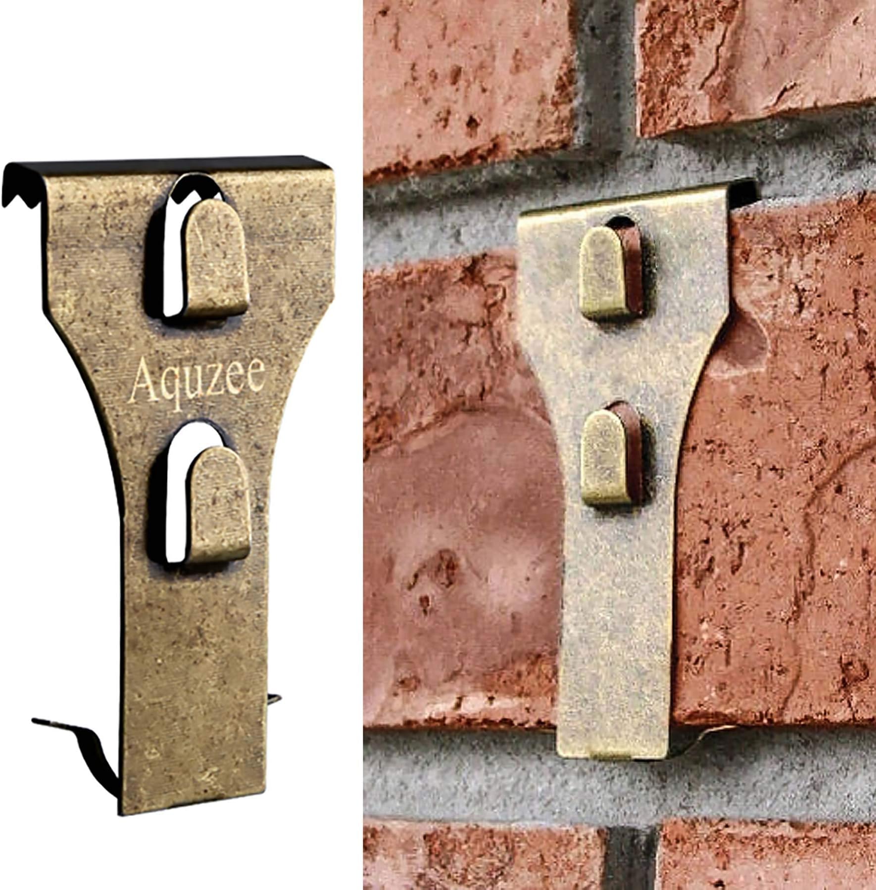 Brick Hook Clip for Hanging Outdoors, Spring Steel Hooks Wall Picture Wreath Lights Hangers Fastener Fits Brick 2 1/4 to 2 3/8 in Height 15 Pack