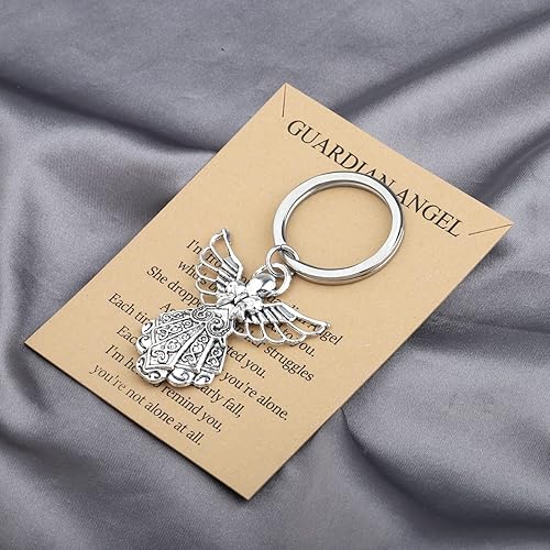 Miniatura 7 de BNQL Llaveros de ángel de la guarda, 4 piezas, llavero con dije de ángel, regalo de ángel de la guarda