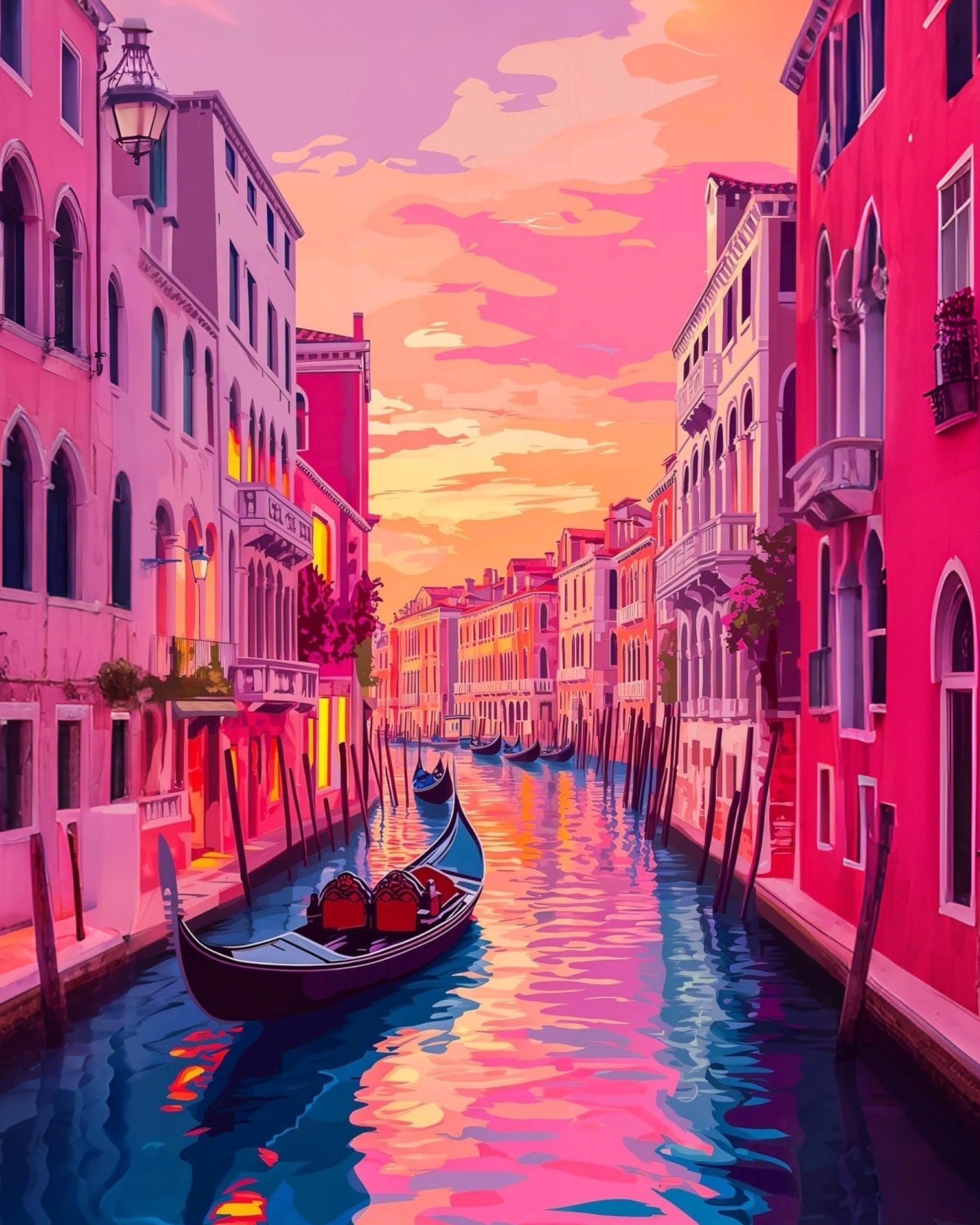 GEEHEIY Malen Nach Zahlen Erwachsene Venedig, DIY Malen Nach