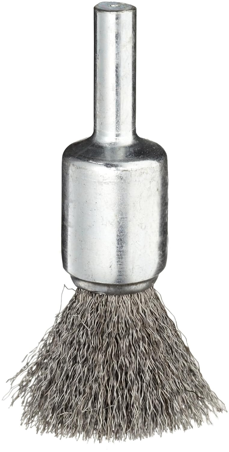 Weiler 10001 1/2" Crimped Wire End Brush, .006" Steel Fill, Made in the USA