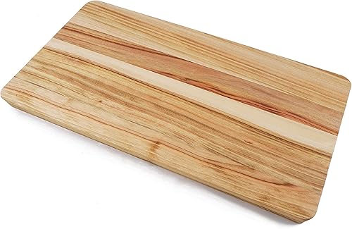 BOUMBI Tabla de cortar de madera de laurel de alcanfor fragante con borde biselado (15.55 x 9.05 x 1 pulgadas), mediana