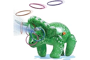Prextex 2-in-1 Dinosaur Water Sprinkler & Ring Toss Combo: Fun Outdoor Water...
