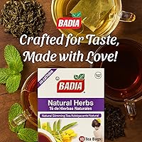 Vista 3 de Badia Té de hierbas naturales, 10 bolsas de té - Mezcla de hierbas para preparar té caliente o helado