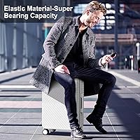 Vista 4 de Lightweight Carry On Luggage 20inch Wide Handle Suitcase,Travel Luggage (03-WHITE)