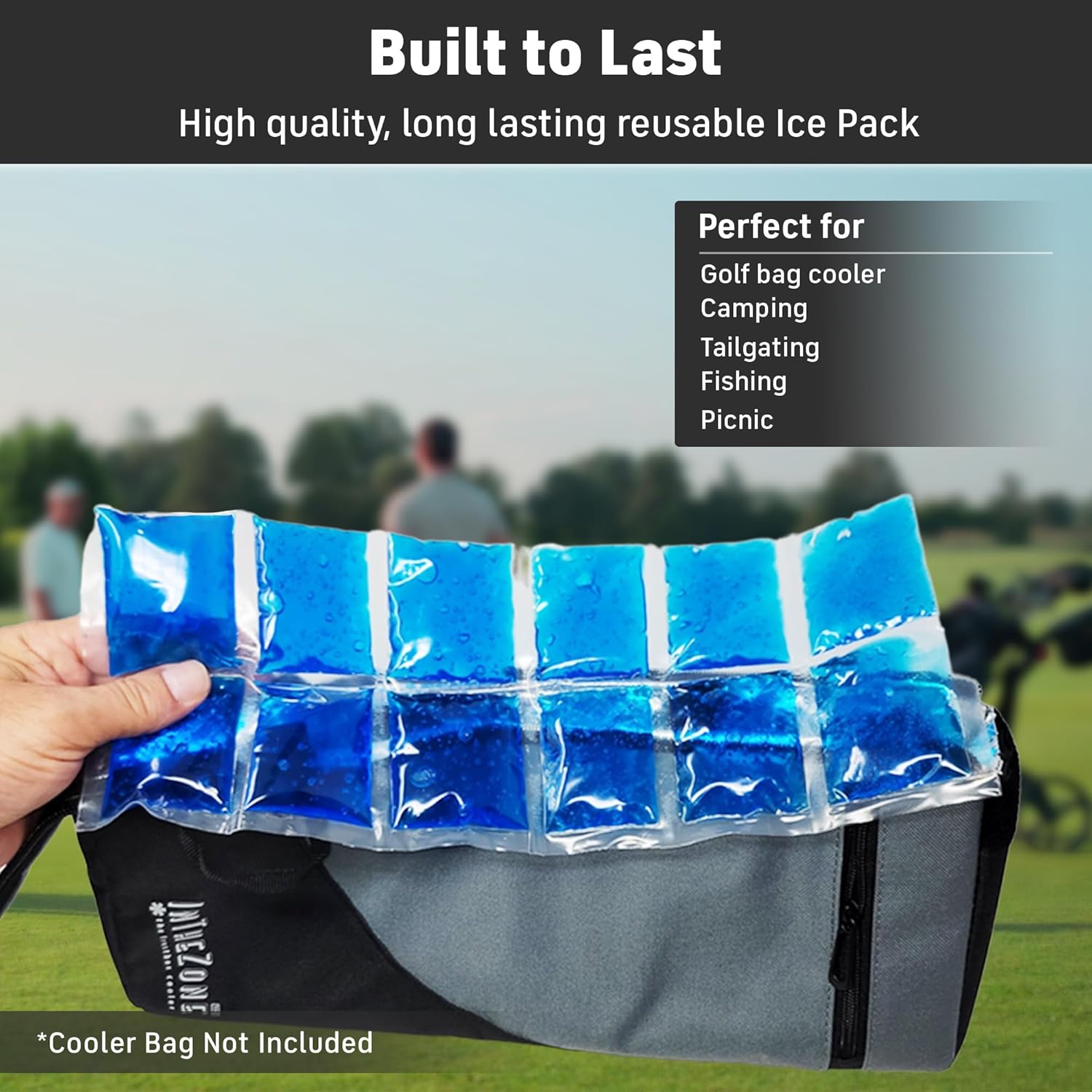 Frostbox Golf Bag Cooler Bundle with Ice Pack & 6 Can Beer Sleeve, Insulated Golf Accessories for Men, Hidden Beer Cooler Bag for Golf, Cool Beverage Storage - Red & Gray