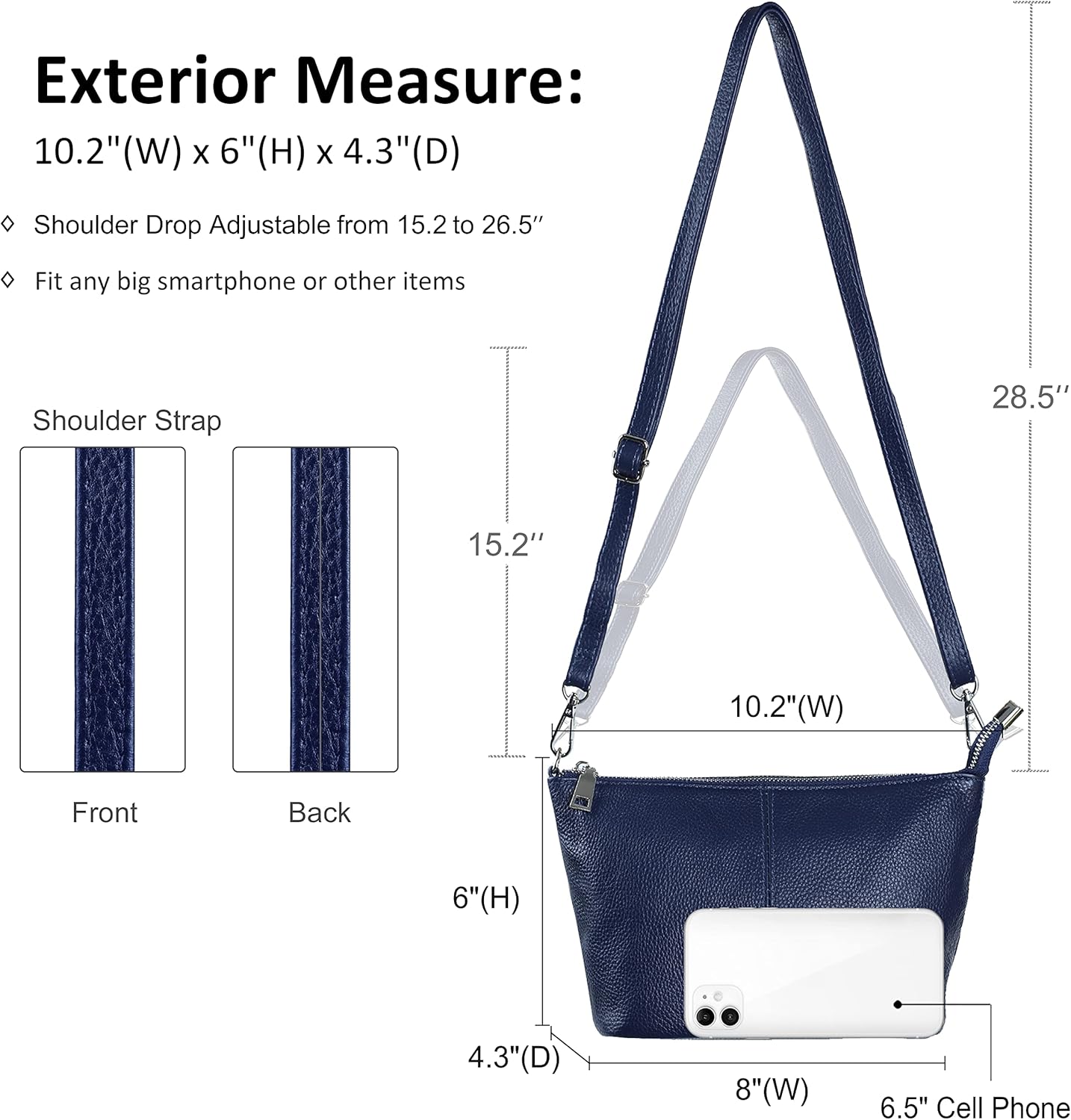 befen Genuine Leather Wristlet Clutch Wallet Purses Small Crossbody Bags for Women with RFID Blocking Card Slots - Image 4