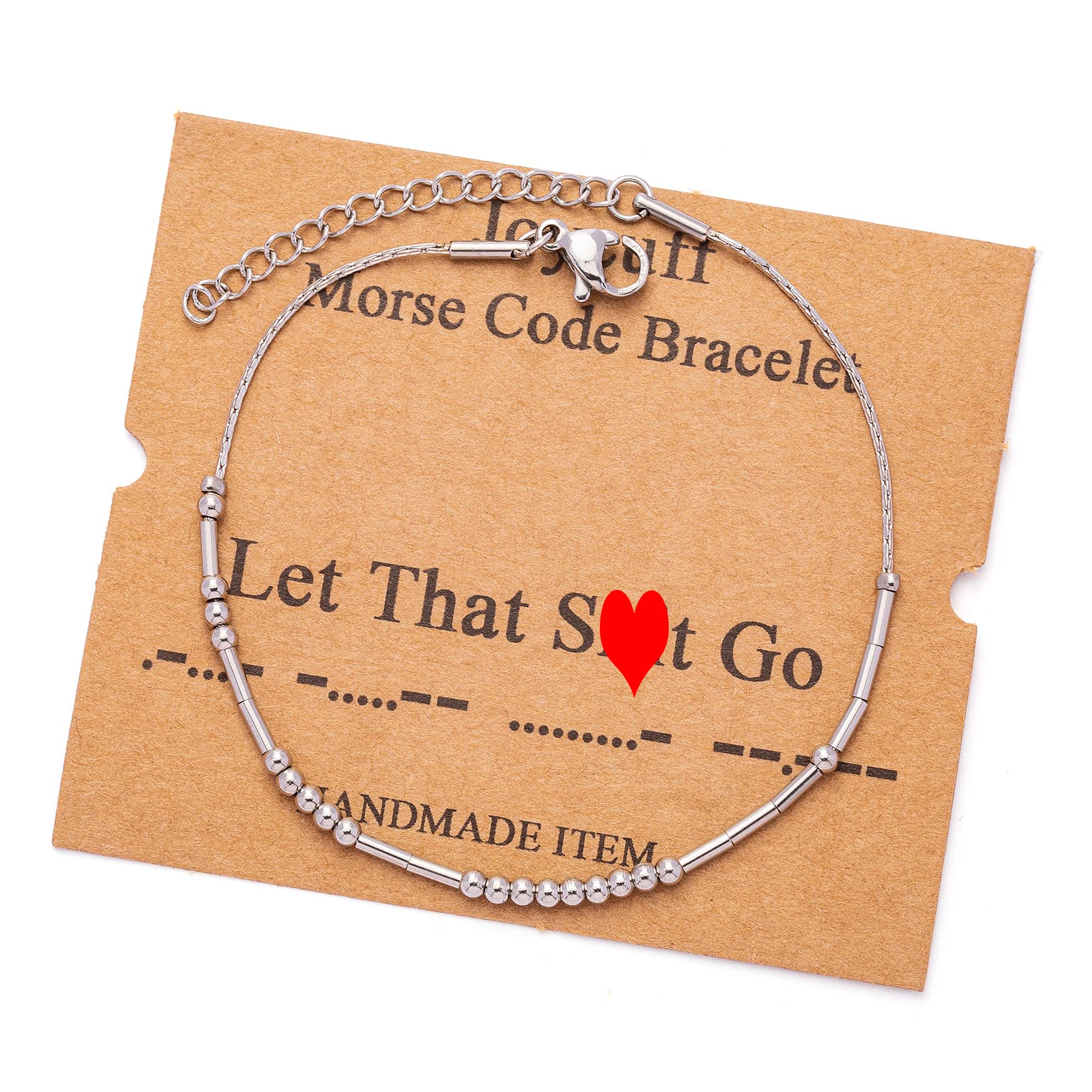 Morse Code Bracelets for Women, Gold Silver Stainless Steel Beads Bracelets