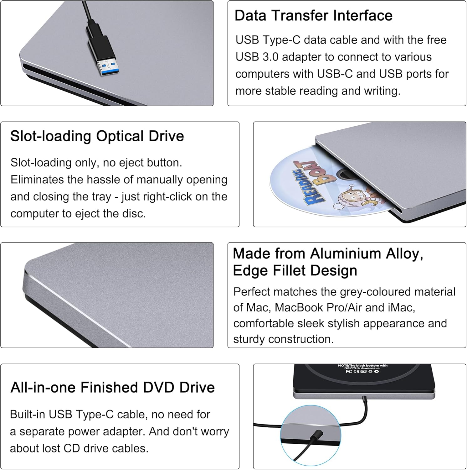 Connecting the NOLYTH CD/DVD Drive via USB 3.0 adapter to a Windows laptop