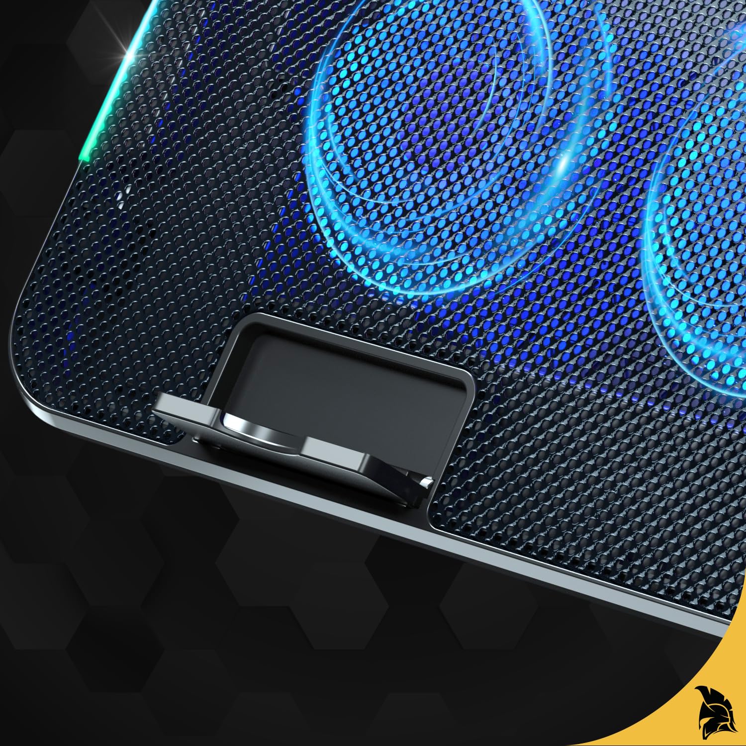 EMPIRE GAMING Guardian C600 chłodziarka do laptopa 12" do 15,6" – 6 wentylatorów – pokrętło prędkości, 7 trybów RGB, 5 regulowanych wysokości, zdejmowany uchwyt