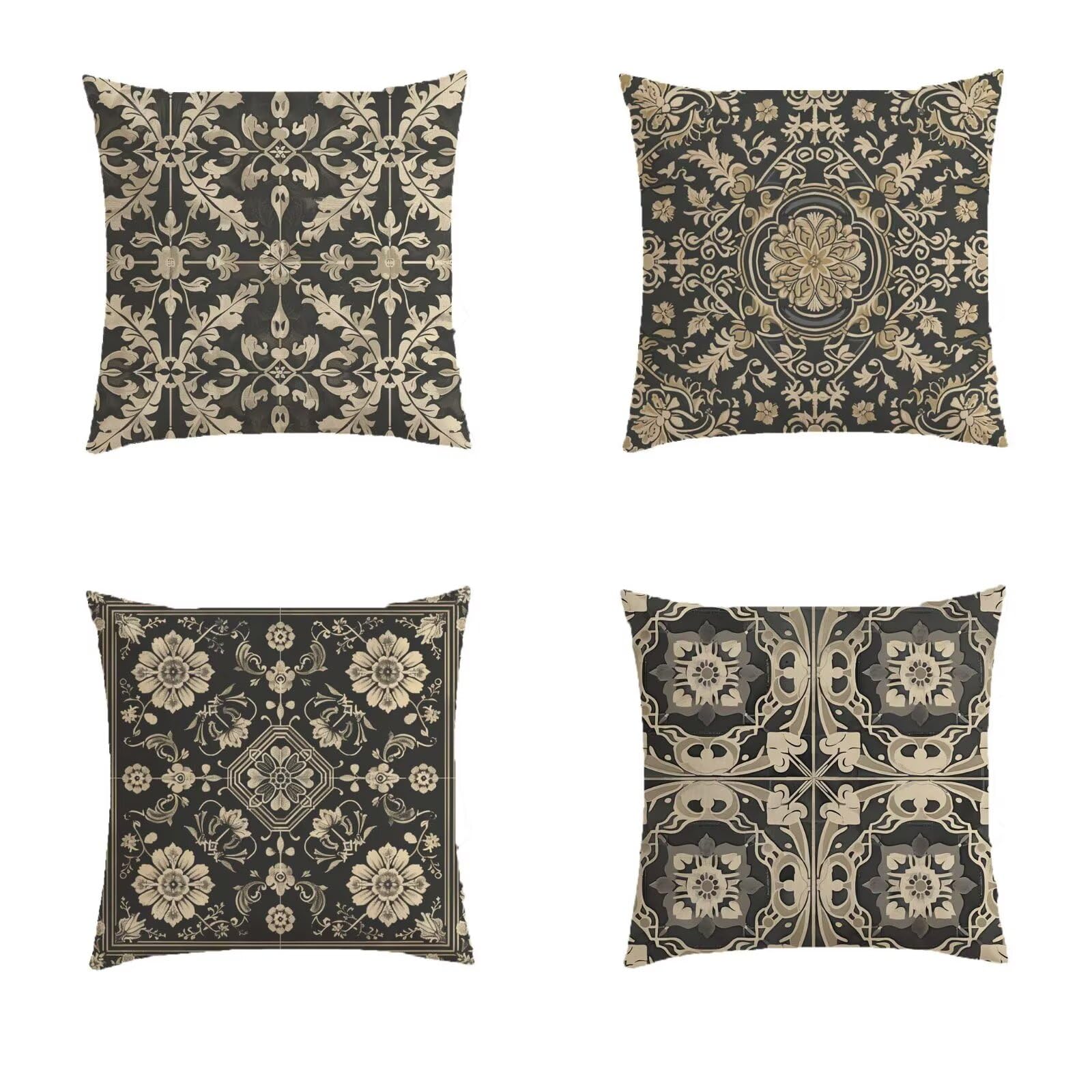 Housse de coussin 50x50cm lot de 4 pour rénover vos vieux coussins de jardin décolorés