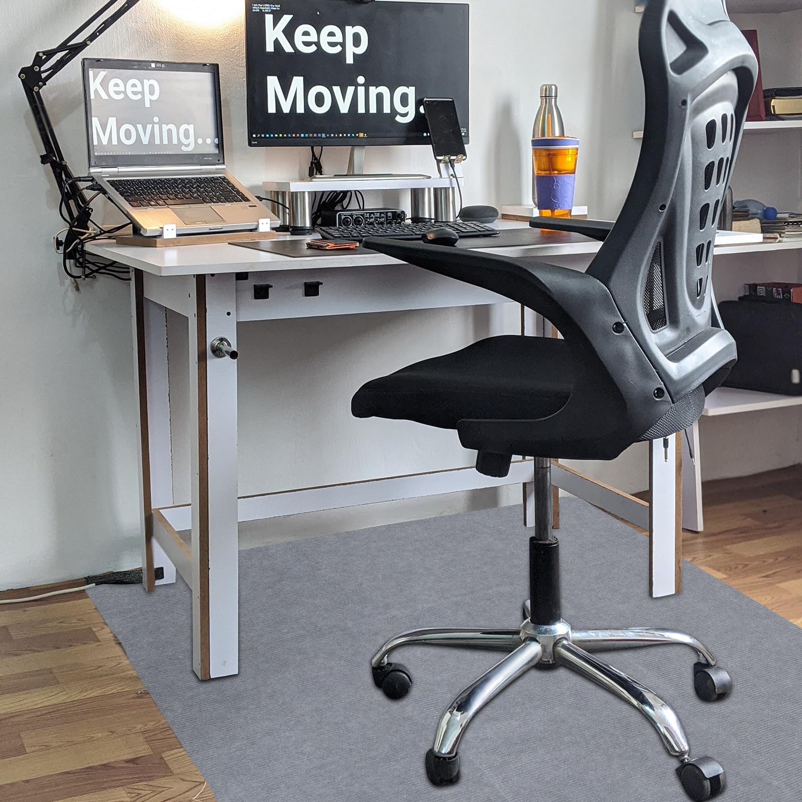 Tapis de Polyester Chaise Antidérapant en Bureau Gaming | Protection du Sol, Base Non Glissante, Douceur Supplémentaire, Style Simple et Chic, pour Chaise de Bureau