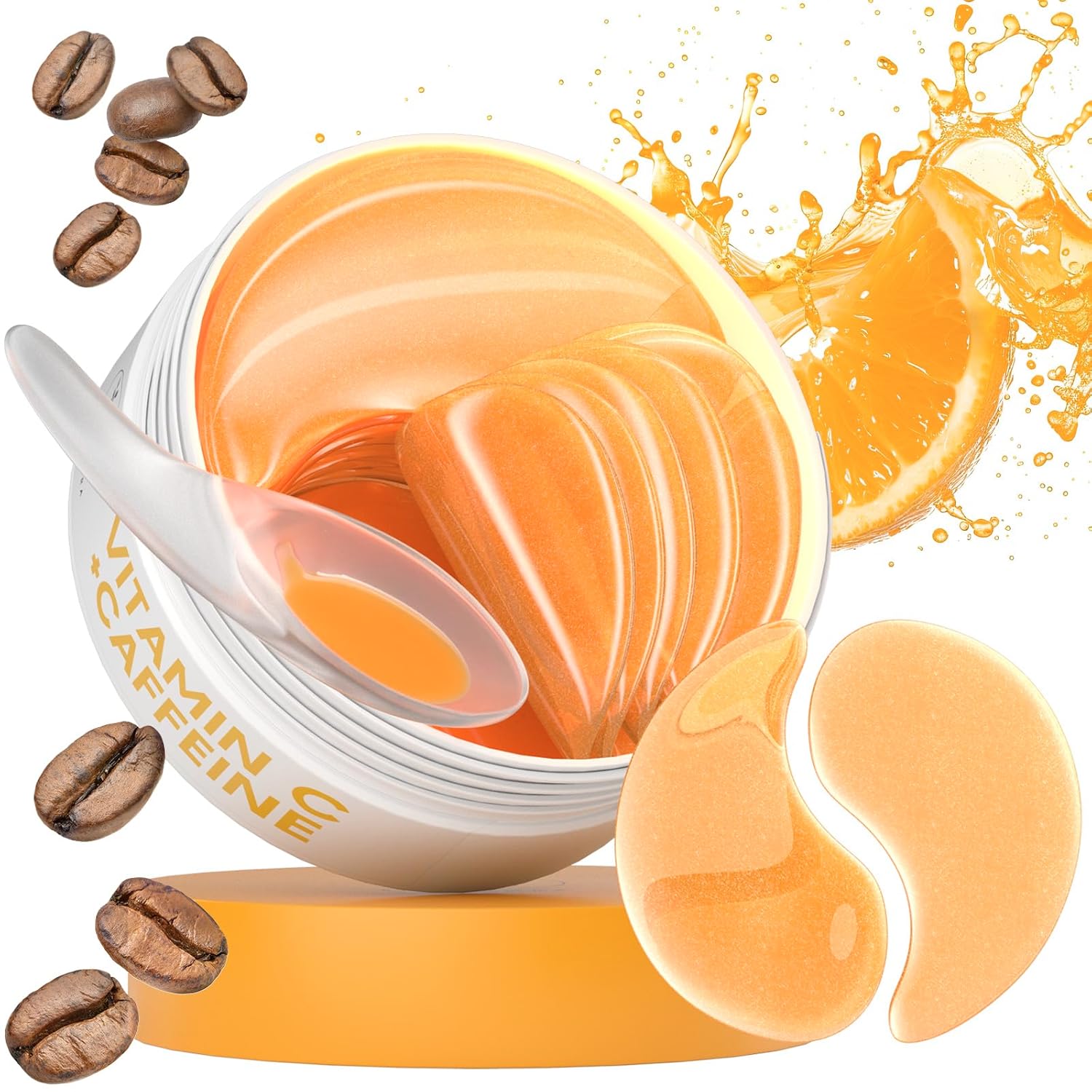 Vitamin C & Caffeine Eye Patches, Under Eye Patches for Puffy Eyes and Dark Circles, Vitamin C & Caffeine for Brightening & Hydration, Anti Wrinkle Patches, Bachelorette Party Favors (30 Pairs)