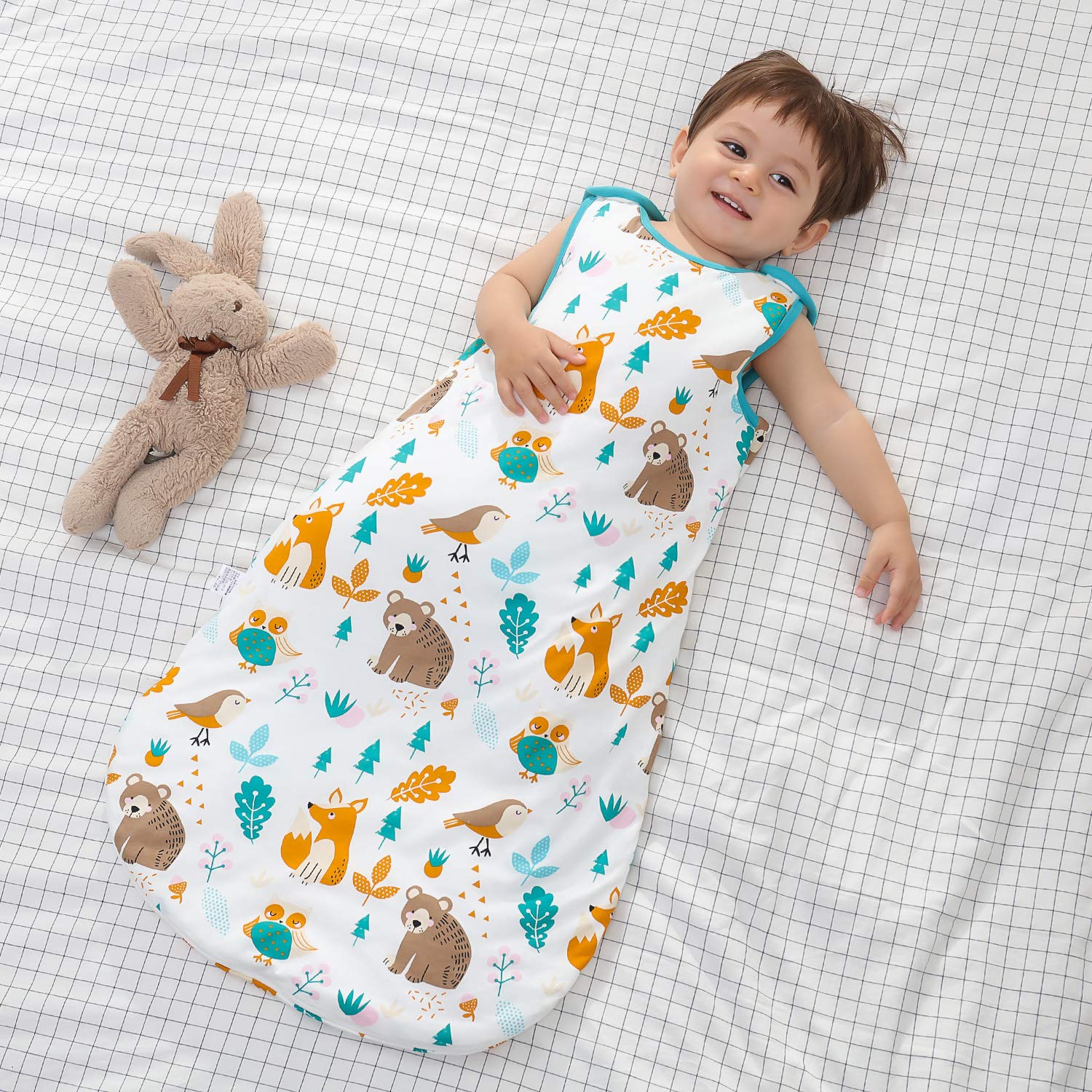 Mosebears Mosbears Sacco nanna invernale per bambini, 2,5 Tog, 100% cotone, diverse dimensioni dalla nascita fino a 24 mesi, adatto per tutto l'anno
