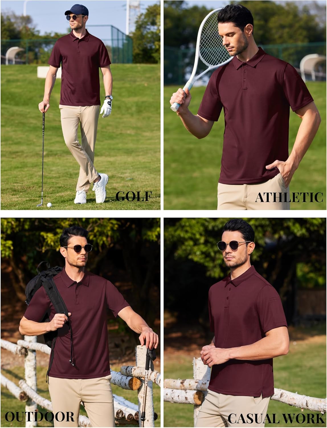 COOFANDY Men's Polo Shirts Short Sleeve Quick Dry Performance Golf Polos Tactical Work Shirts with Pen Pocket - Image 6