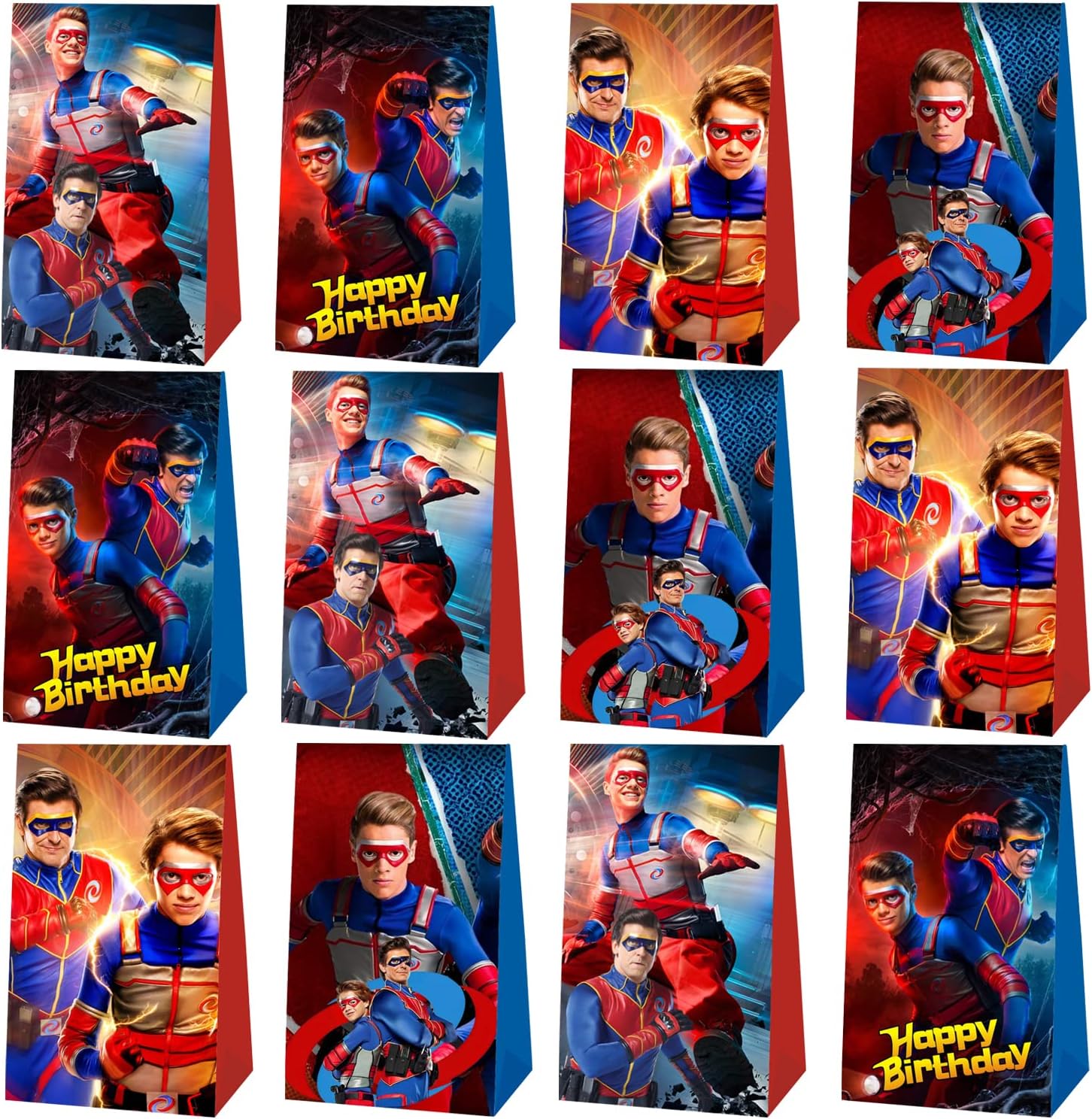 BOYKIM 12pcs Henry Danger Party Favor Gift Bags, Henry Danger Birthday Party Supplies for Henry