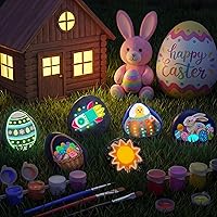 Vista 3 de Kit de pintura de roca: kit de roca que brilla en la oscuridad, artes y manualidades para niños de 6 a 12 años, suministros de arte, kits de pintura