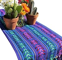 Vista 8 de Del Mex - Bufanda estilo Rebozo tejida para mesa mexicana (Rosa)