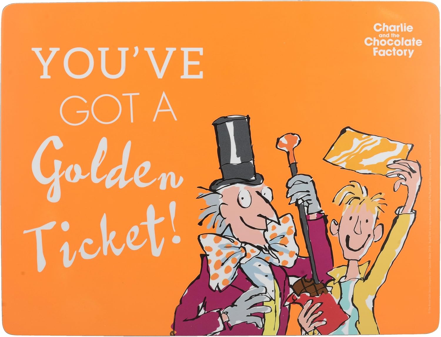 Roald Dahl James and The Giant Peach Heat-Resistant Cork-Backed Printed Placemat, 30 x 23 cm (12" x 9") - Blue/Orange