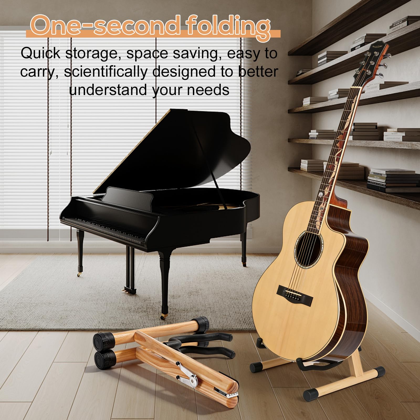 Supporto per chitarra in legno, per violoncello con supporto ad arco e schiuma imbottita, supporto pieghevole per chitarra acustica, in legno a forma di A, realizzato a mano, per chitarra elettrica