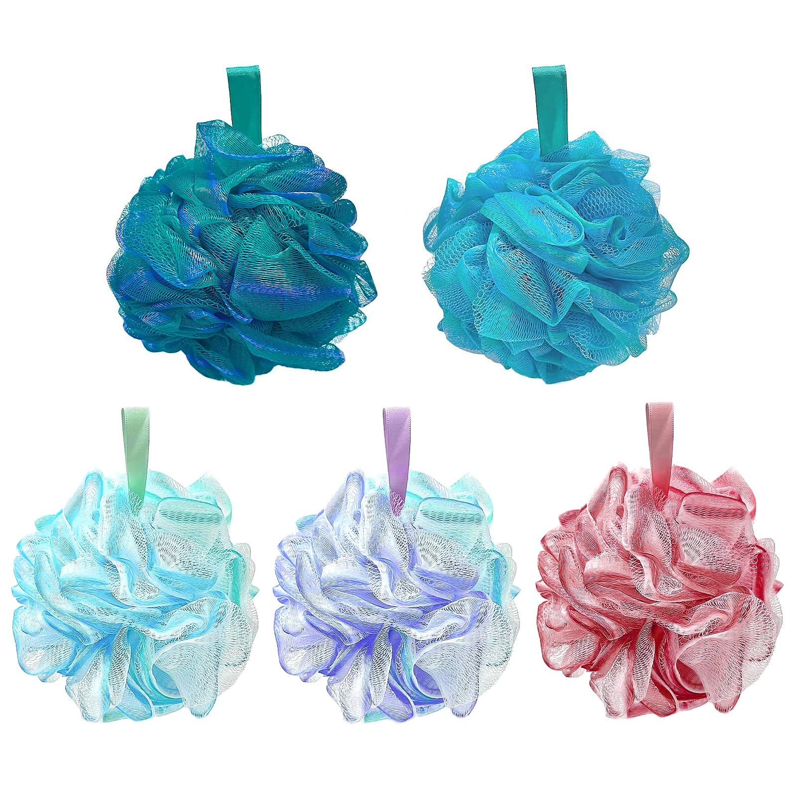 5 Pezzi Spugna da Bagno di Luffa, Spugne Doccia, Mesh Loofah Sponges per Esfoliazione, Corporale, Massaggio (75g)