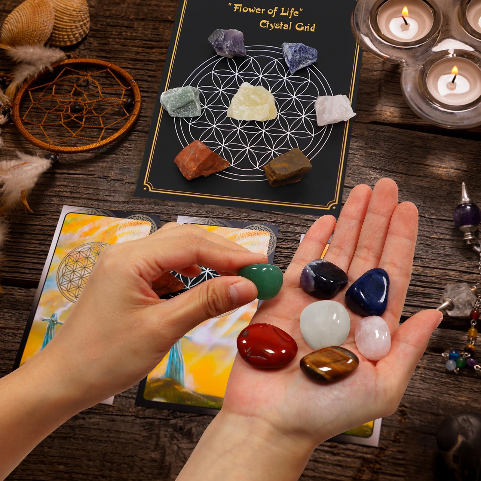 Calendrier De L'Avent 2025 Avec Cristaux - 24 Pierres Naturelles, Pour Enfants Et Adultes, Cadeau De Noël Original