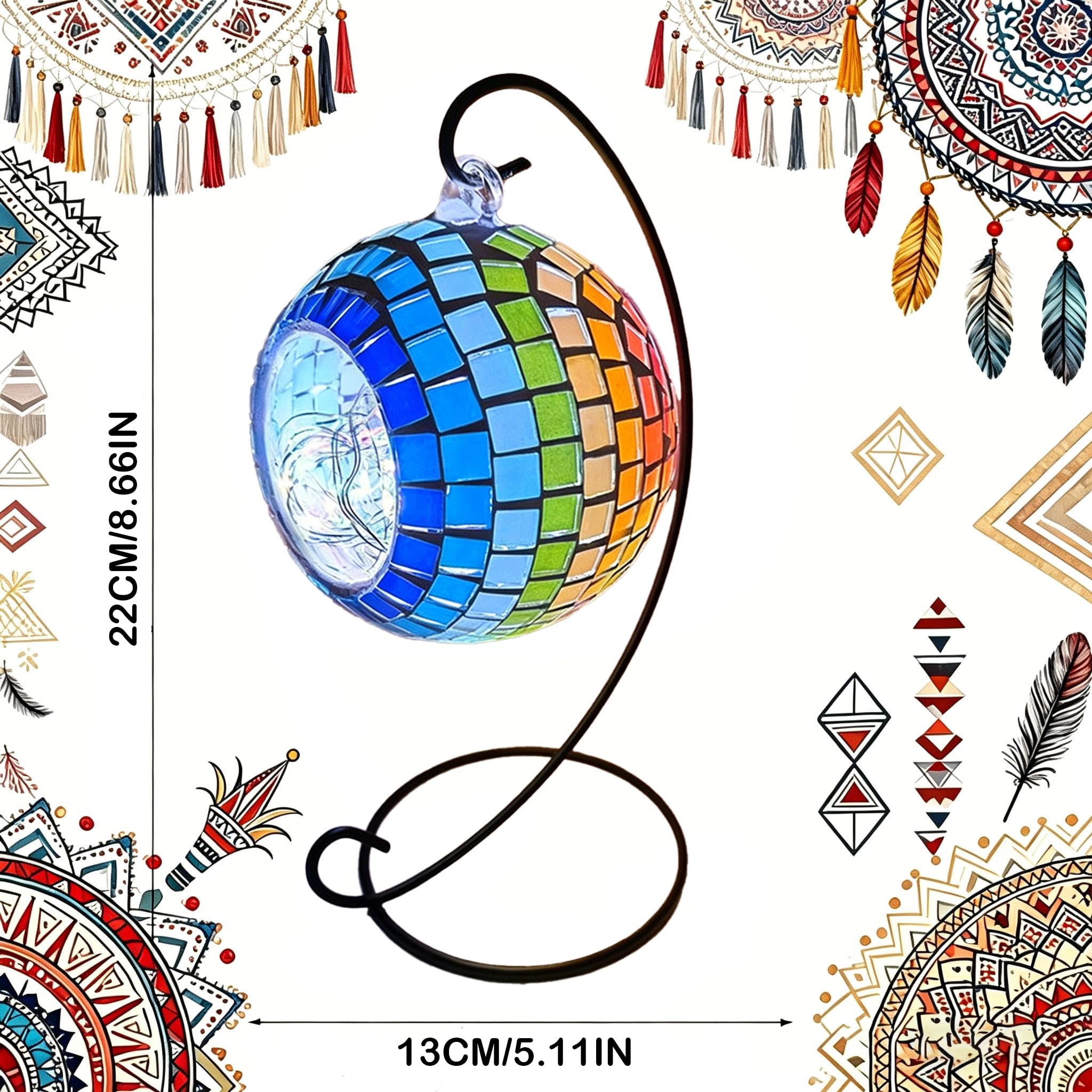 Kit di portacandele a mosaico fai da te con mosaico turco luce notturna con vetro colorato a mosaico fatto a mano lanterna marocchina per la casa soggiorno illuminazione arredamento stile 1