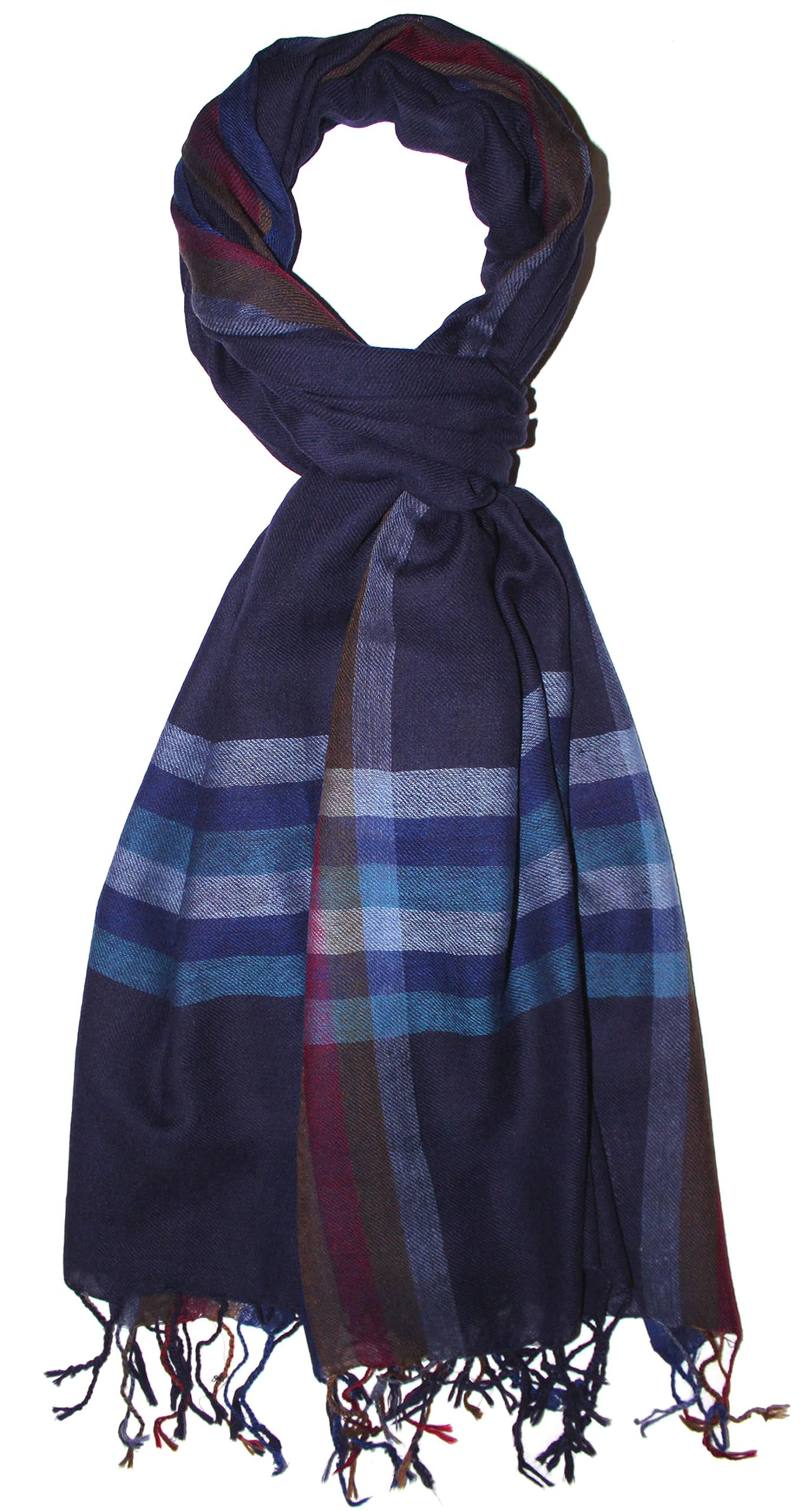 Lorenzo Cana - Foulard en 50 % cachemire et 50 % laine - Bleu - 7865011, bleu, 70 x 200 cm
