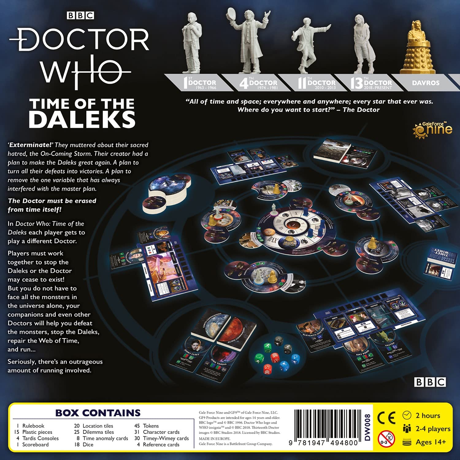 Amazon.com: Gale Force Nine Doctor Who: Time of The Daleks Boardgame  (Updated Edition) : Toys & Games