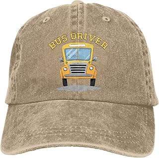 Baseball Cap Bus Driver School Bus Denim Hats Adjustable Trucker Hats Dad Cap